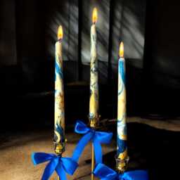 Gold Royal Blue Marble Candles, Tall Taper Candle Set, Dinner Candles, Gold Dark Blue Home Decor, Wedding Candle, Christmas Pillar Gift - thumbnail 2