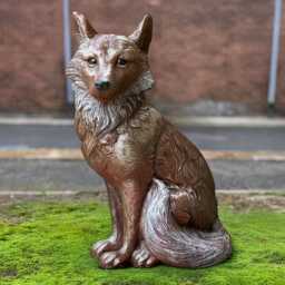 Garden Fox Statue Concrete Wild Animal Sculpture Stone Figurine Cement Home Ornament Front Door Decoration Fox Lover Gift Yard Art - thumbnail 1