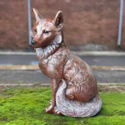 Garden Fox Statue Concrete Wild Animal Sculpture Stone Figurine Cement Home Ornament Front Door Decoration Fox Lover Gift Yard Art - thumbnail 3