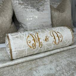 "Personalised Cushion, Luxury Pillow, Pillow, Initial -Name Gift Idea, Birthday Gift, Name Gold Cushion 16""x6" - thumbnail 4