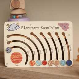 Personalised Wooden Solar System Puzzle - Montessori Learning Toy - thumbnail 3