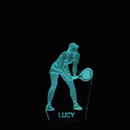 Personalised Tennis Player Led Night Light Racket Sport Lamp - thumbnail 4