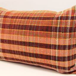 Turkish Kilim Lumbar Pillow Cover Vintage Wool & Cotton, 16x24 Inch - thumbnail 3