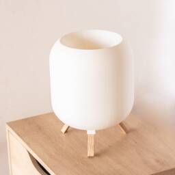 Kumo Oak Table Lamp, 3D Printed Modern Lantern - thumbnail 2