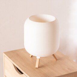 Kumo Oak Table Lamp, 3D Printed Modern Lantern - thumbnail 3