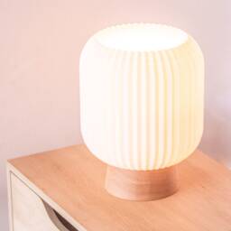 Kumo Oak Table Lamp, 3D Printed Modern Lantern - thumbnail 4