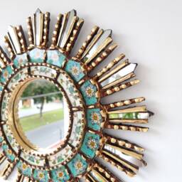 "Peruvian Mirrors ""Turquoise Eye 45 cm" - thumbnail 3