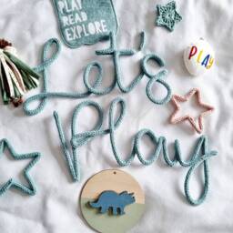 Knitted Word Sign - Customisable Words Wire Signs Play Read Wild L Personalised Wall Decor - thumbnail 3