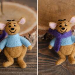 Newborn Teddy Bear Felted Photo Props, Tiger Toy For Photography, Honey Pot, Photography Props - thumbnail 4