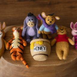 Newborn Teddy Bear Felted Photo Props, Tiger Toy For Photography, Honey Pot, Photography Props - thumbnail 3