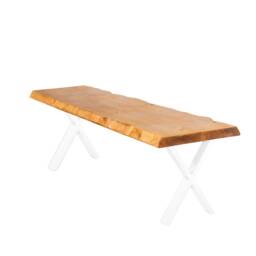 Live Edge Bench With X Legs - Industrial Reclaimed Timber Style - thumbnail 3
