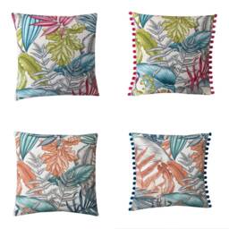 Tropical Palm Leaf Cushion Cover Handmade Botanical Pillow Sham - thumbnail 2