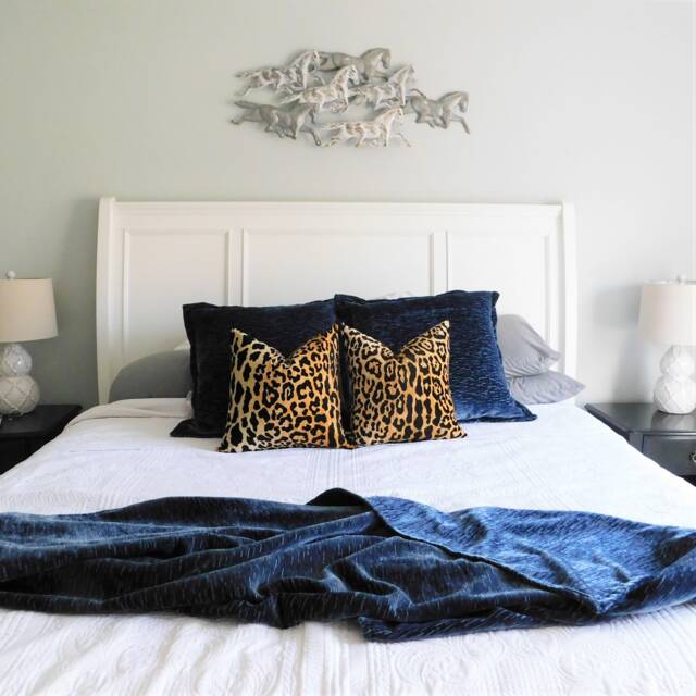Braemore Jamil Velvet Cheetah Animal Print Pillow Cover Black & Tan Leopard Choose Size - image 1