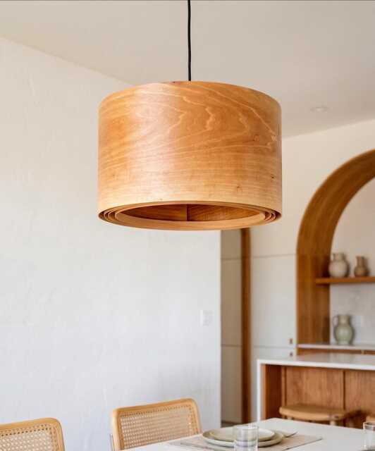 Handmade Walnut Kitchen Island Light, Wabi Sabi Chandelier Lighting - image 1