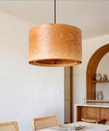 Handmade Walnut Kitchen Island Light, Wabi Sabi Chandelier Lighting