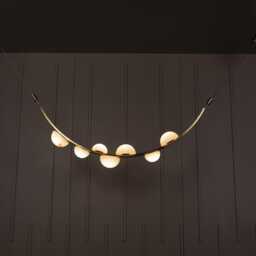 Hartum Marble Led Chandelier - Brushed Brass Finish - thumbnail 3
