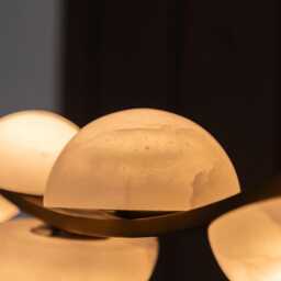 Hartum Marble Led Chandelier - Brushed Brass Finish - thumbnail 4