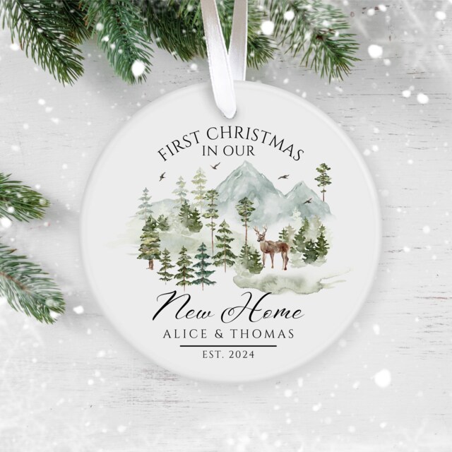 Personalised First Christmas in Our New Home Bauble, Couple Keepsake, Home, Ornament, Housewarming - image 1