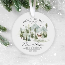 Personalised First Christmas in Our New Home Bauble, Couple Keepsake, Home, Ornament, Housewarming - thumbnail 1