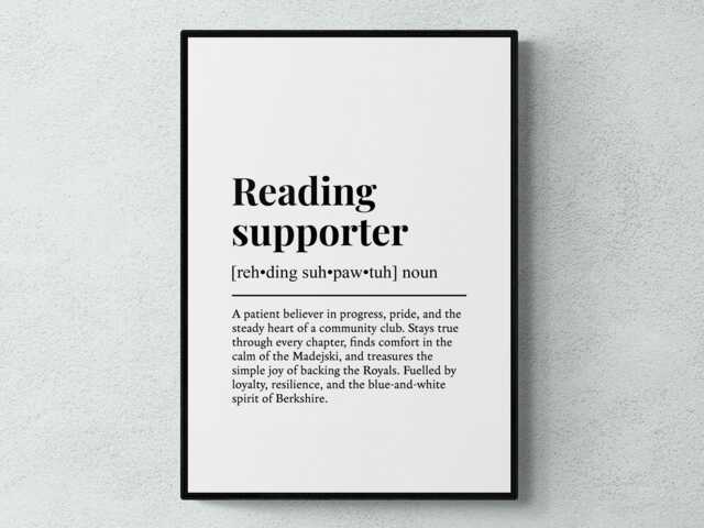 Reading Supporter Funny Definition Sport Football Gift Wall Art Print - image 1