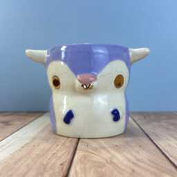 Minotaur Planter, Cute Bull Succulent Handmade Ceramic Animal Planter With Drainage, Mythology Decor, Small Plant Pot Gift - thumbnail 3