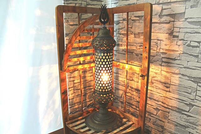 Table Lamp, Standing Lamp, Turkisch Desk Table Light, Moroccan Steel Standing Office Night Lamp - image 1
