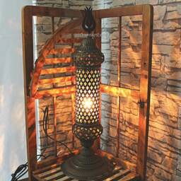 Table Lamp, Standing Lamp, Turkisch Desk Table Light, Moroccan Steel Standing Office Night Lamp - thumbnail 3
