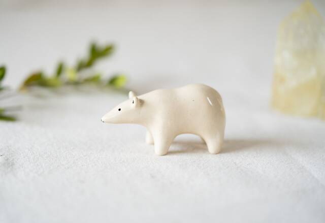 Handmade Ceramic Polar Bear Figurine - image 1