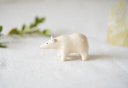 Handmade Ceramic Polar Bear Figurine - thumbnail 1