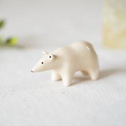Handmade Ceramic Polar Bear Figurine - thumbnail 3