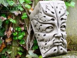 Bamberg Green Man, Cast Stone Leaf Face, Greenman, Garden Ornament, Renaissance Element, Medieval Sculpture, Carved Gothic Corbel, Chalifour - thumbnail 2