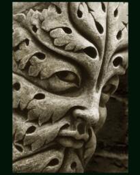 Bamberg Green Man, Cast Stone Leaf Face, Greenman, Garden Ornament, Renaissance Element, Medieval Sculpture, Carved Gothic Corbel, Chalifour - thumbnail 1