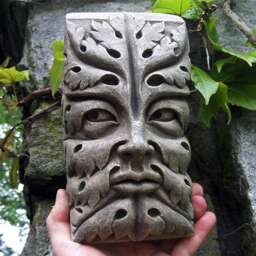 Bamberg Green Man, Cast Stone Leaf Face, Greenman, Garden Ornament, Renaissance Element, Medieval Sculpture, Carved Gothic Corbel, Chalifour - thumbnail 3