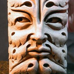 Bamberg Green Man, Cast Stone Leaf Face, Greenman, Garden Ornament, Renaissance Element, Medieval Sculpture, Carved Gothic Corbel, Chalifour - thumbnail 4
