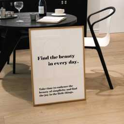 Find The Beauty in Every Day Print - Typography - Quote, A1 Poster, Text, Office, Bedroom, Living Room, Cute, Lounge, Wholesome, Inspiration - thumbnail 3