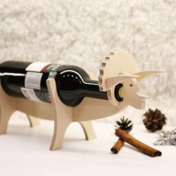 Dinosaur Wine Rack, Wooden Bottle Holder, Lover Gift - thumbnail 2