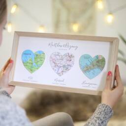 Hello Will You I Do, Custom Map Heart Wall Art, Personalised Framed Print Gift , Wife Or Husband Present, Personalized Artwork - thumbnail 3