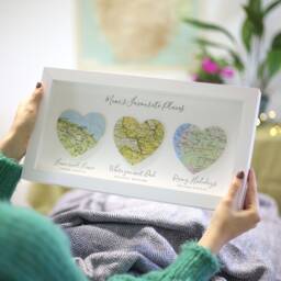 Hello Will You I Do, Custom Map Heart Wall Art, Personalised Framed Print Gift , Wife Or Husband Present, Personalized Artwork - thumbnail 1