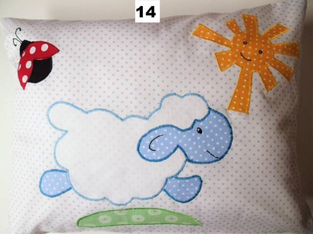 Pillow With Application, Baby Pillow, Christening Pillow Sheep 30 cm X 40 cm