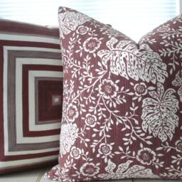 Indoor/Outdoor Decorative Pillow Cover - GeometricThrow -Accent PillowRedish Brown Brick & White - thumbnail 4