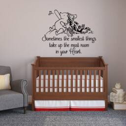 Smallest Things, Biggest Heart Vinyl Wall Decal, Nursery Pooh Decor P193 - thumbnail 2