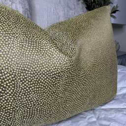 Decorative Lumbar Pillow Case, 12x20 Inch Cushion Cover - Green Textured Designer Fabric - thumbnail 2