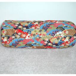 Bolster Cover Japanese Floral 6x16 Pillow Sham Japan Flowers Oriental Kimono Fabric Gold Blue Navy Red Throw Cushion Case 16 - thumbnail 2