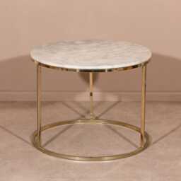 Gold Frame Occasional Side Table With Marble Top