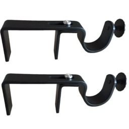 Nono Bracket - Outside Mounted Blinds Curtain Rod Attachment - Black - thumbnail 1