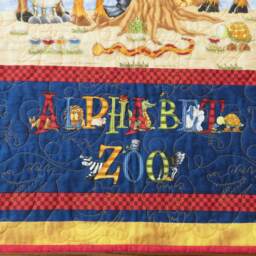 Alphabet Zoo Animals Quilt Handmade Nursery Wall Hanging - thumbnail 3