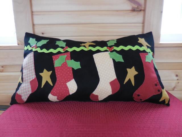 Extra Large Pillow With Christmas Stockings - image 1