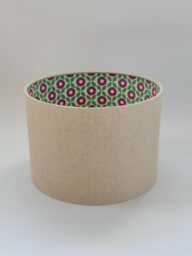 70' Retro Vintage Flower Lampshade, Pink Green Bouquet, Stylish Scandinavian Style, Natural Linen Cotton, Table Lamp, Ceiling Light - thumbnail 1