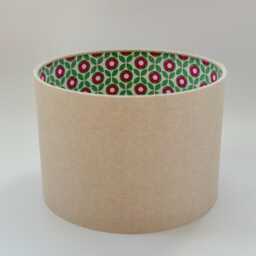 70' Retro Vintage Flower Lampshade, Pink Green Bouquet, Stylish Scandinavian Style, Natural Linen Cotton, Table Lamp, Ceiling Light - thumbnail 3