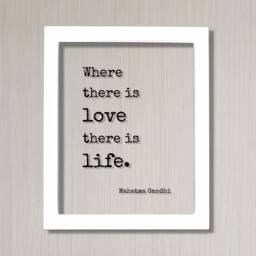 Mahatma Gandhi - Floating Quote Where There Is Love Life Art Print Romantic Anniversary Gift For Wife Husband Modern - thumbnail 2